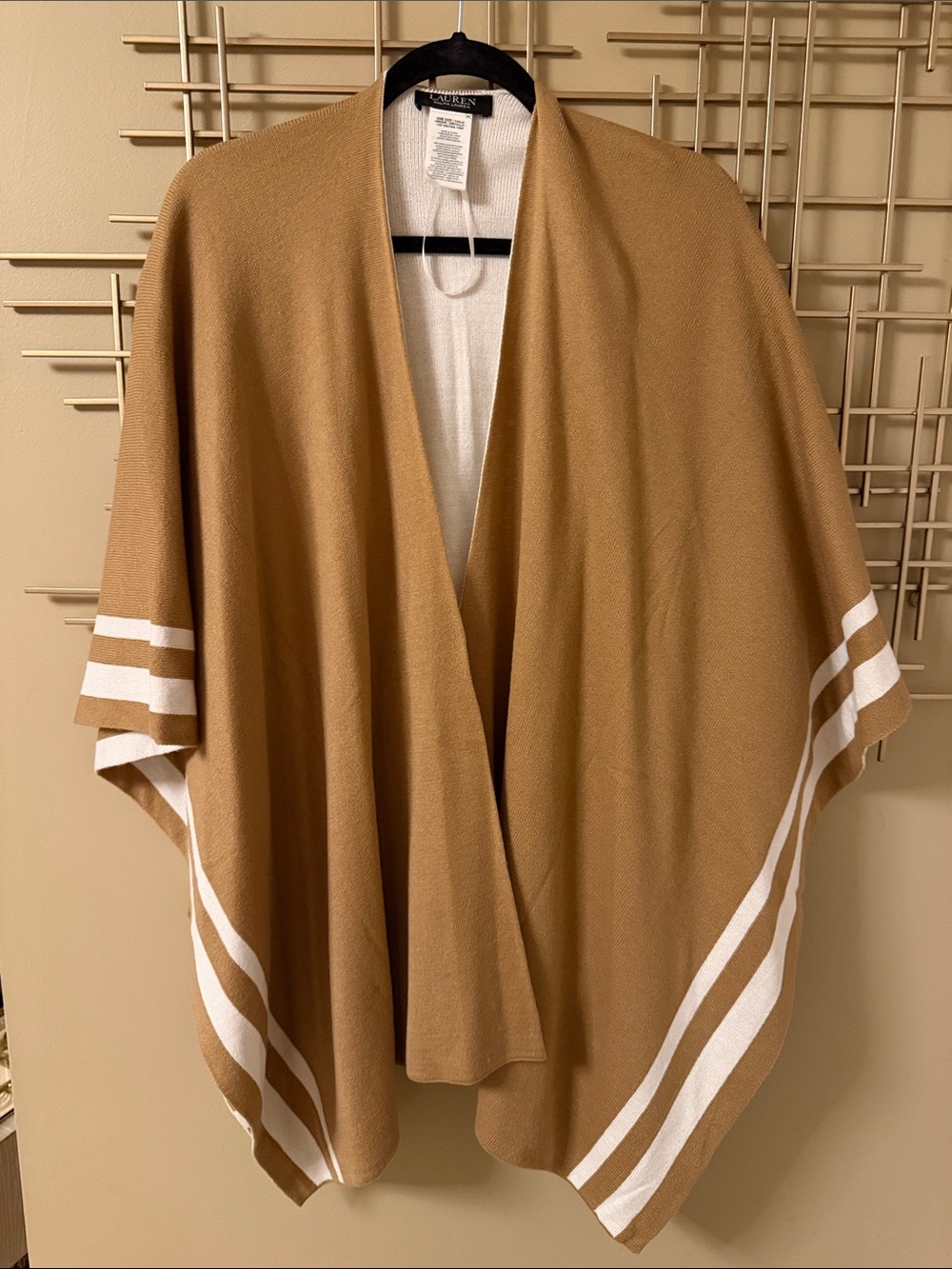 Ralph Lauren Poncho with White Stripes